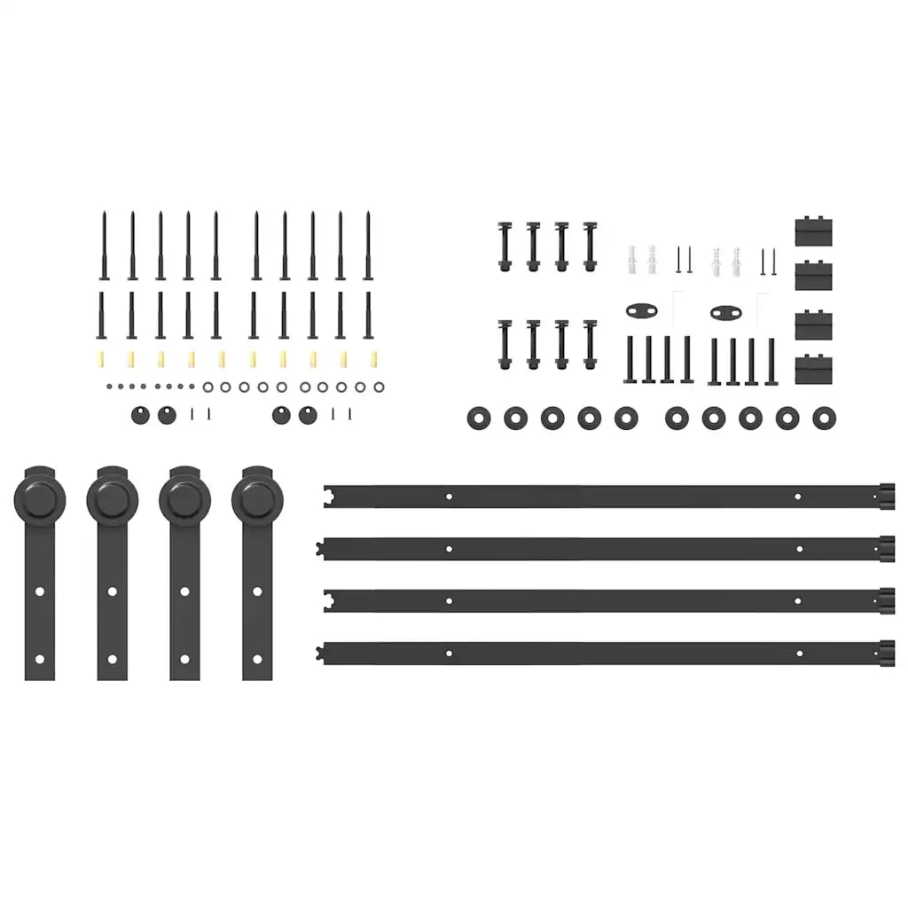 vidaXL Kit di Binari per Porte Scorrevoli 427 cm Acciaio Nero