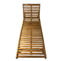 Lettino Prendisole Reclinabile per Esterno Meza con Schienale Regolabile in Legno Teak