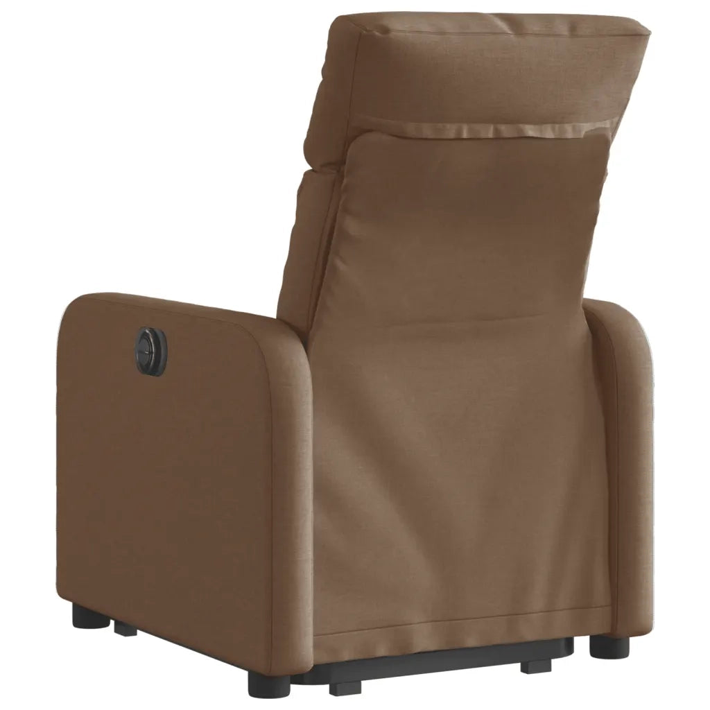 Poltrona Alzapersona Reclinabile Elettrica Marrone Tessuto 3206721