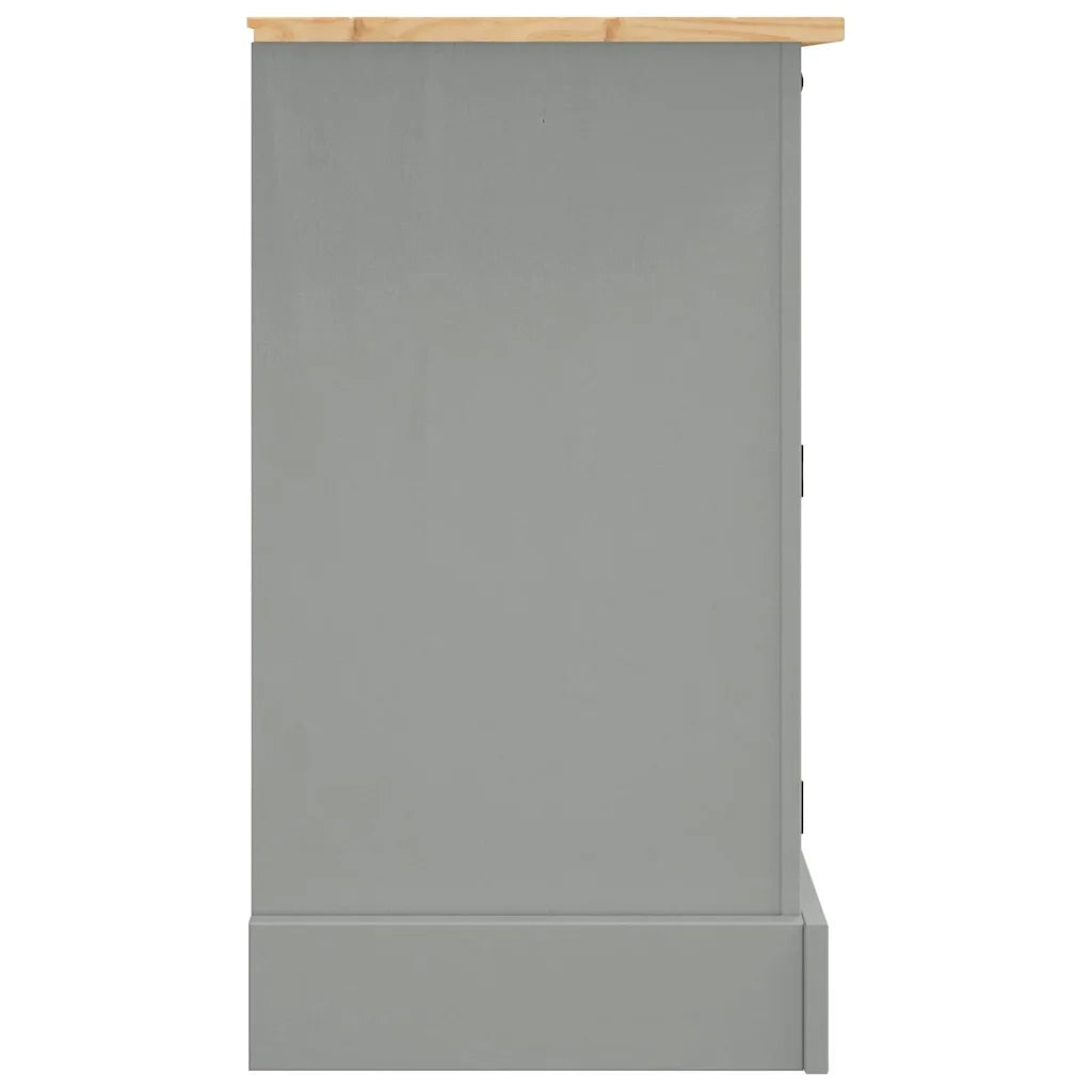 Credenza Corona Grigia 112x43x78 cm in Legno di Pino Messicano 355084