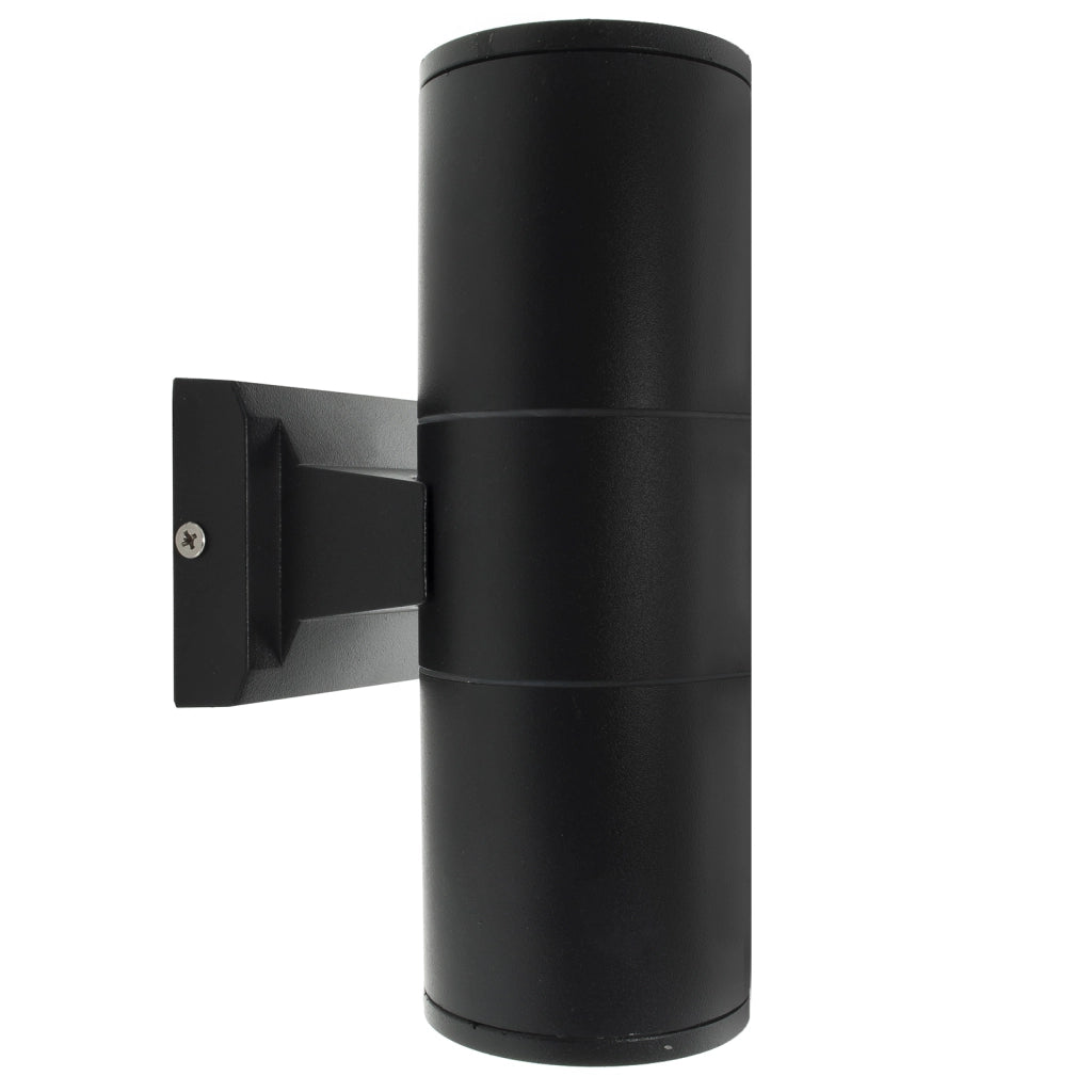 Applique cilindro esterni parete facciata doppio fascio luce GU10 giardino facciate balcone terrazzo 230V COLORE NERO