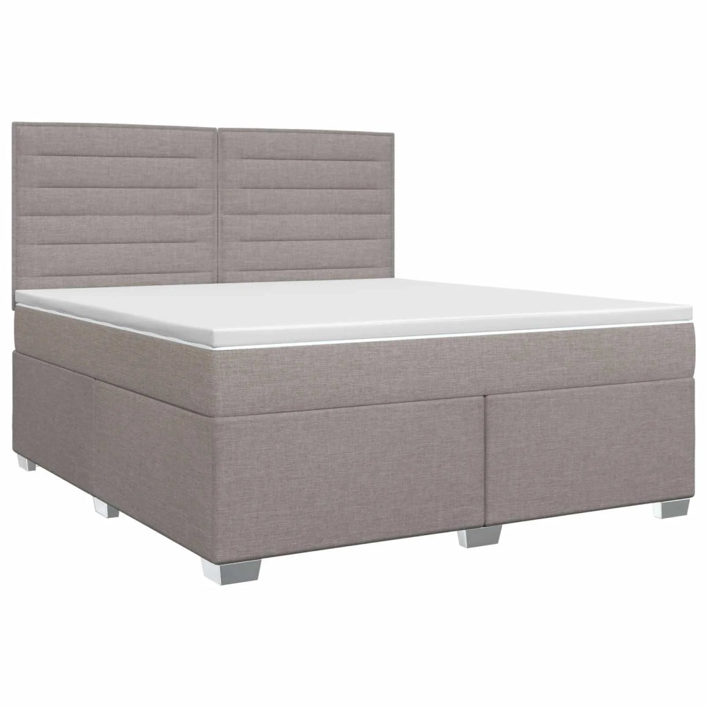 Letto box spring con materasso Tortora 140 x 190 cm Tessuto 3453399