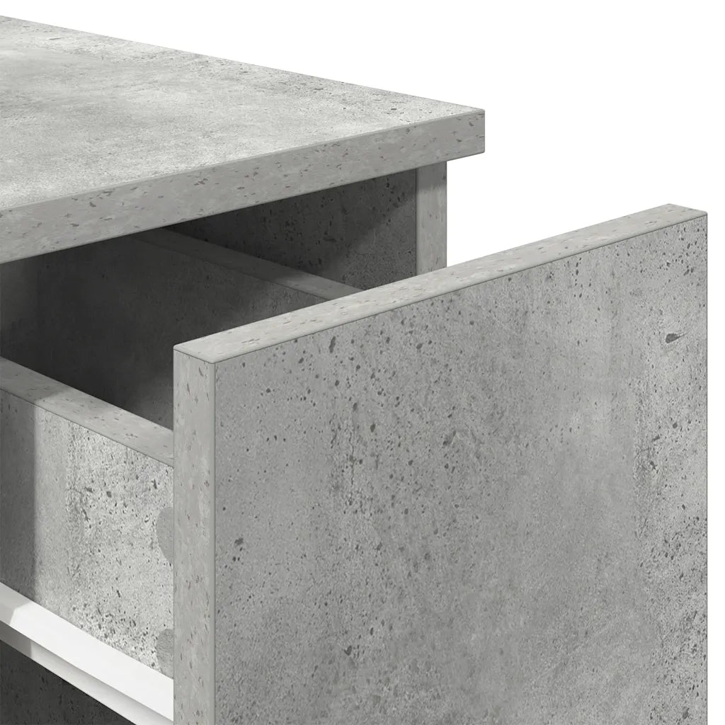 vidaXL Comodini con Cassetto 2 pz Grigio Cemento 20x36x60 cm