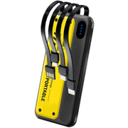 Trade Shop - Power Bank Portatile Q-dc98 12000mah 10,5w 5v/2.1a Con Cavi Integrati Indicatori Led -