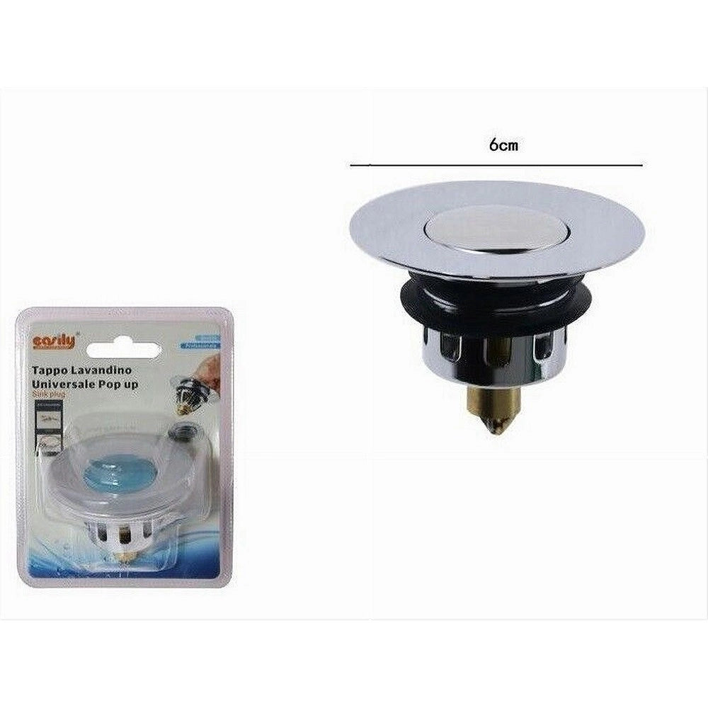 Trade Shop - Tappo Lavandino Bagno Bidet Universale Pop Up Tappo Di Scarico In Metallo 87250 -