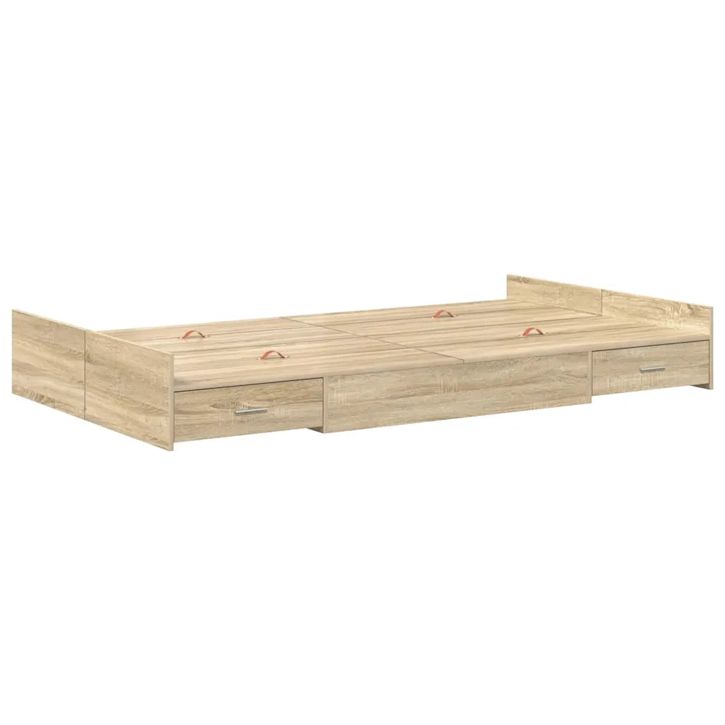 Struttura letto con contenitore Rovere Sonoma 120 x 190 cm 3335327