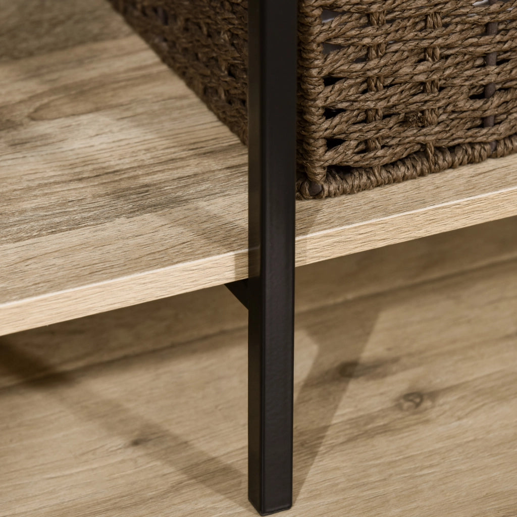 Appendiabiti con ripiani e scaffale ¨C zephmum ¨C 100x46x170,5 cm naturale