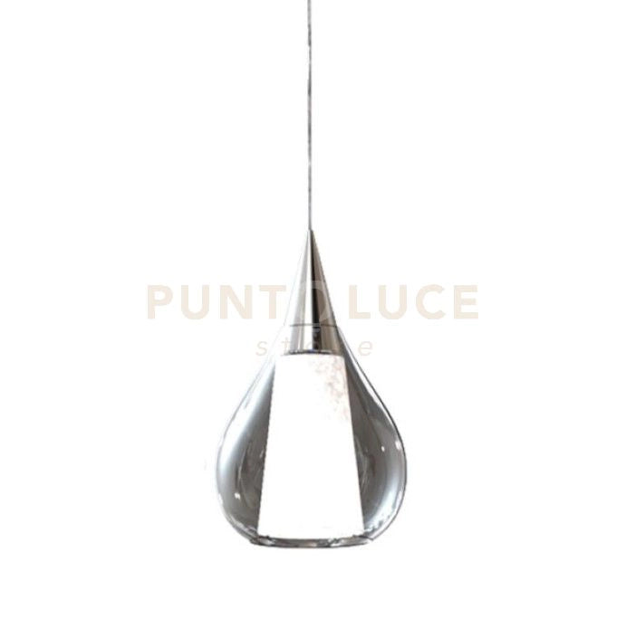 SOSPESI-E27G C Sospensione vetro 1 luce color cristallo attacco E27 diam.25cm senza base
