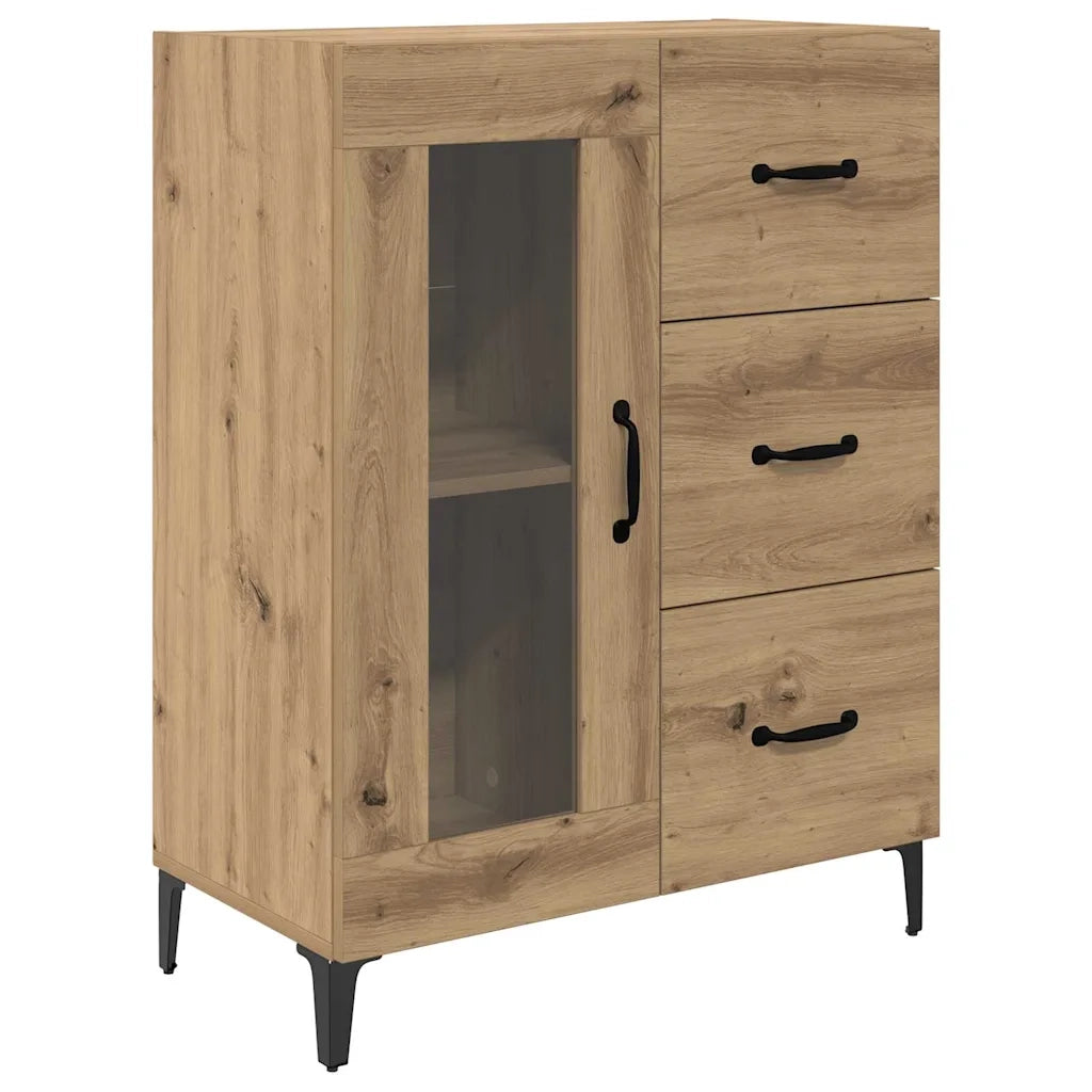 Credenza con Cassetto-Buffet-Armadio da cucina Rovere artigianale 69,5 x 34 x 180 cm 189173