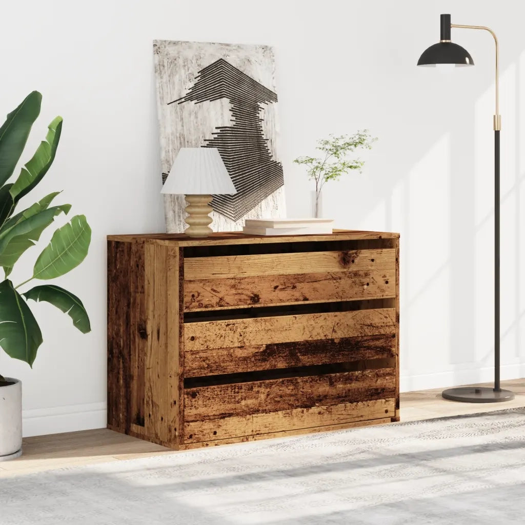 Cassettiera Angolare Legno Antico 80x41x58 cm Legno Multistrato CFW6385165