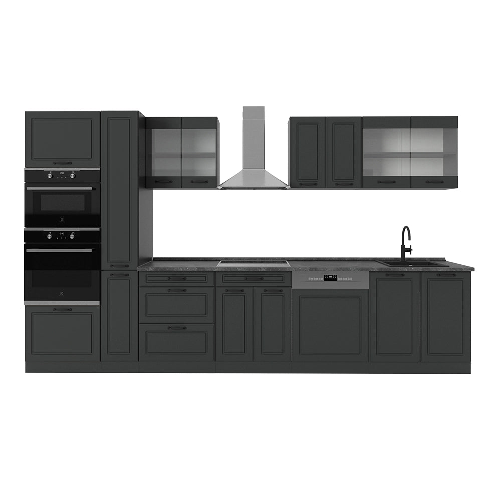 Vicco Cucina componibile Casa di campagna antracite/antracite 350 cm senza piano di lavoro