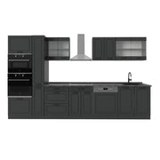 Vicco Cucina componibile Casa di campagna antracite/antracite 350 cm senza piano di lavoro