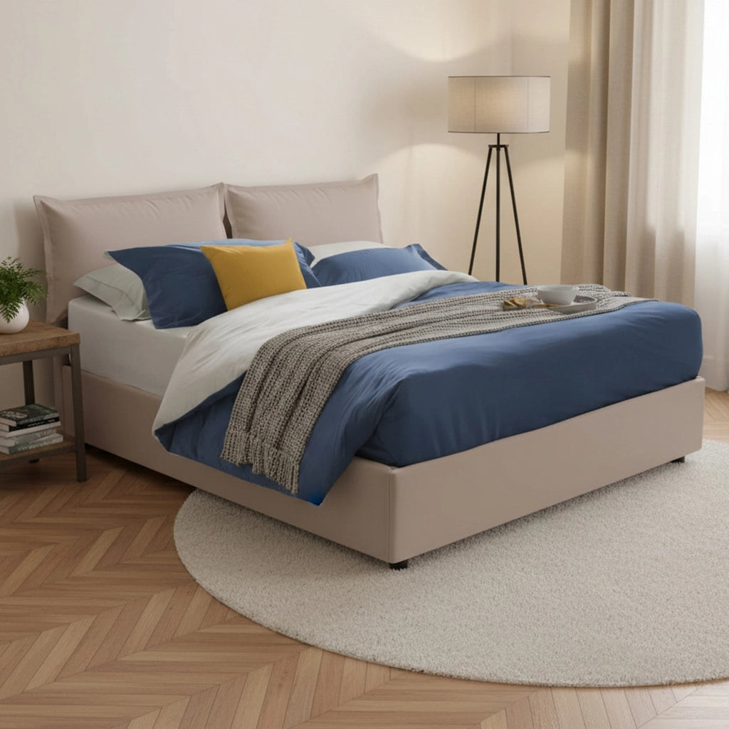 Letto Matrimoniale Amalta, Letto Matrimoniale Materasso Incluso Made in Italy, Grigio