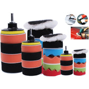 Trade Shop - 12 Pz Kit Di Spugne Lucidanti Con Adattatore Per Lucidatura Auto 6" Platorello -