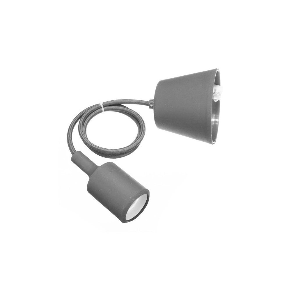 Trade Shop - Pendente A Soffitto Lampadario Lampada Moderno Cavo In Tessuto 1m Colore - Grigio