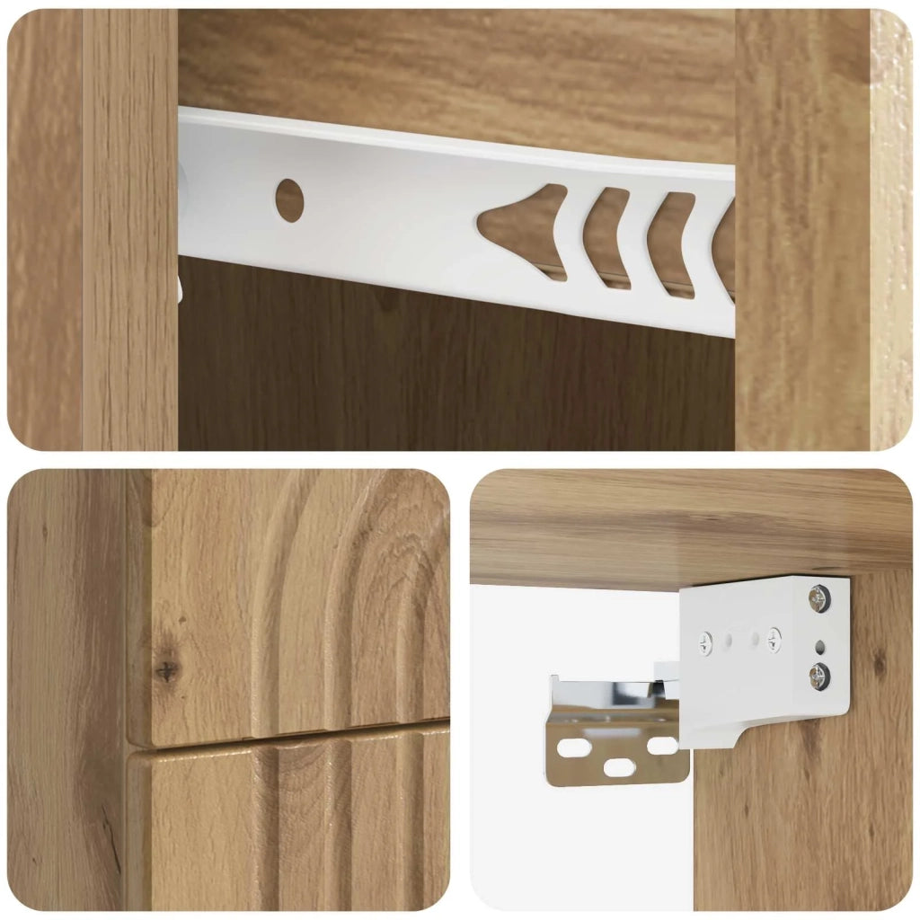 Mobiletto da notte a muro Rovere Artigianale 33 x 34,5 x 40 cm 898143