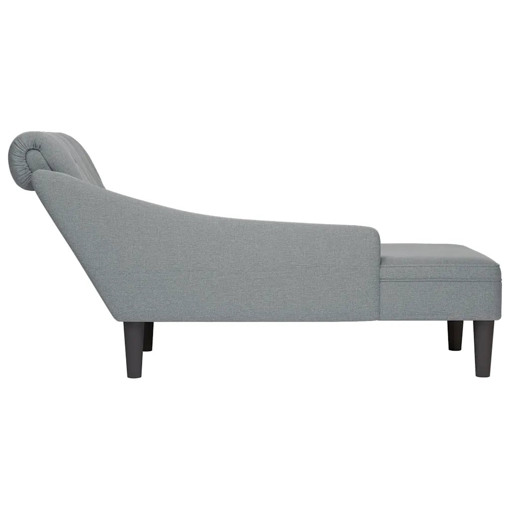 Sdraio con Cuscino e Bracciolo Destro in Tessuto Grigio Chiaro CFW3340003