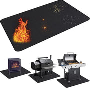 Matrice per griglia, protezione pavimento, 107 x 152 cm, base resistente al fuoco, mat accogliente camino, tappeto griglia, matrice protezione pavimento, resistente all'olio, impermeabile, antiscivolo, matrice BBQ per esterno, barbecue esterno