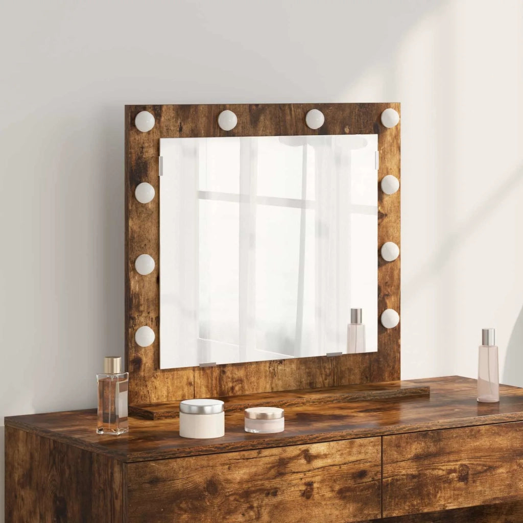 Specchio da Vanit¨¤ Rettangolare Rovere fum¨¦ 60 x 55 x 18 cm