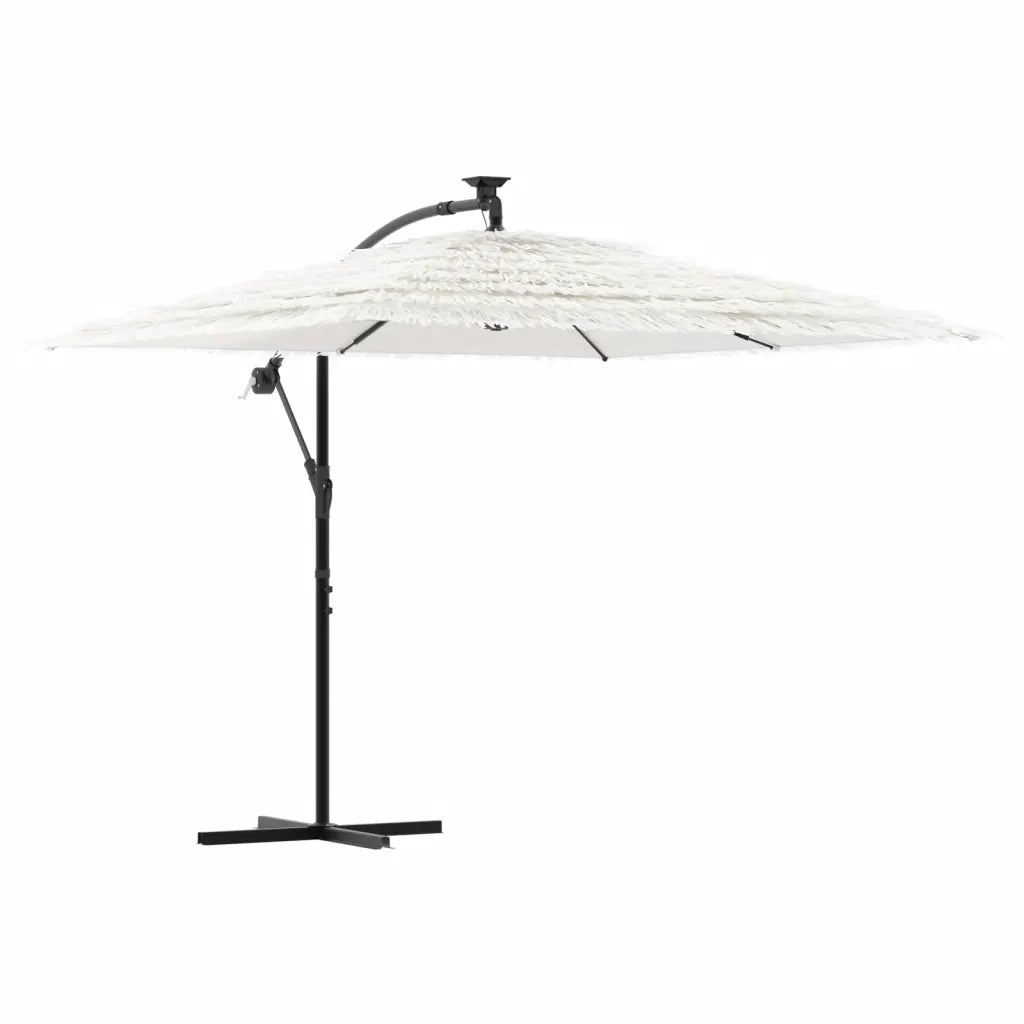 Ombrellone Giardino-Ombrello da Balcone con Palo in Acciaio Bianco 246x246x230 cm