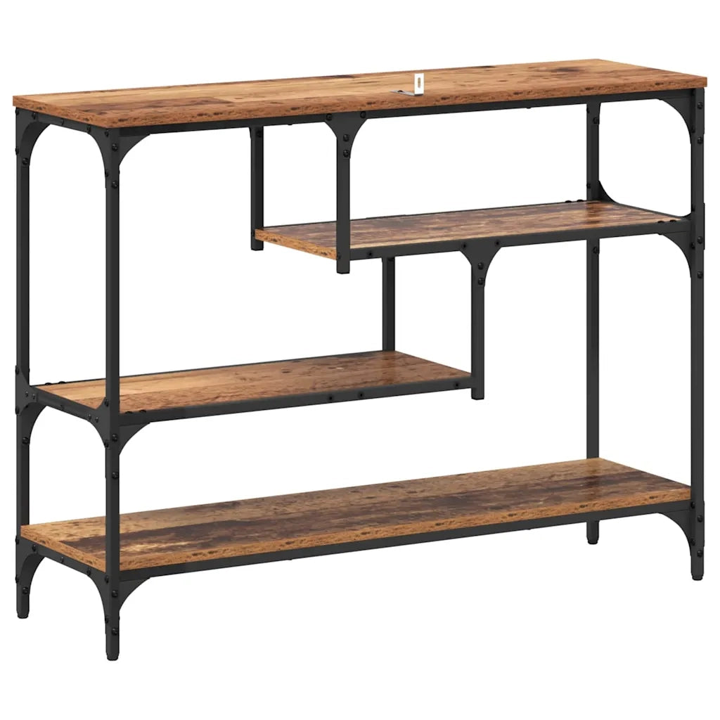 Tavolo consolle con lo scaffale Legno vecchio 100 x 30 x 75 cm