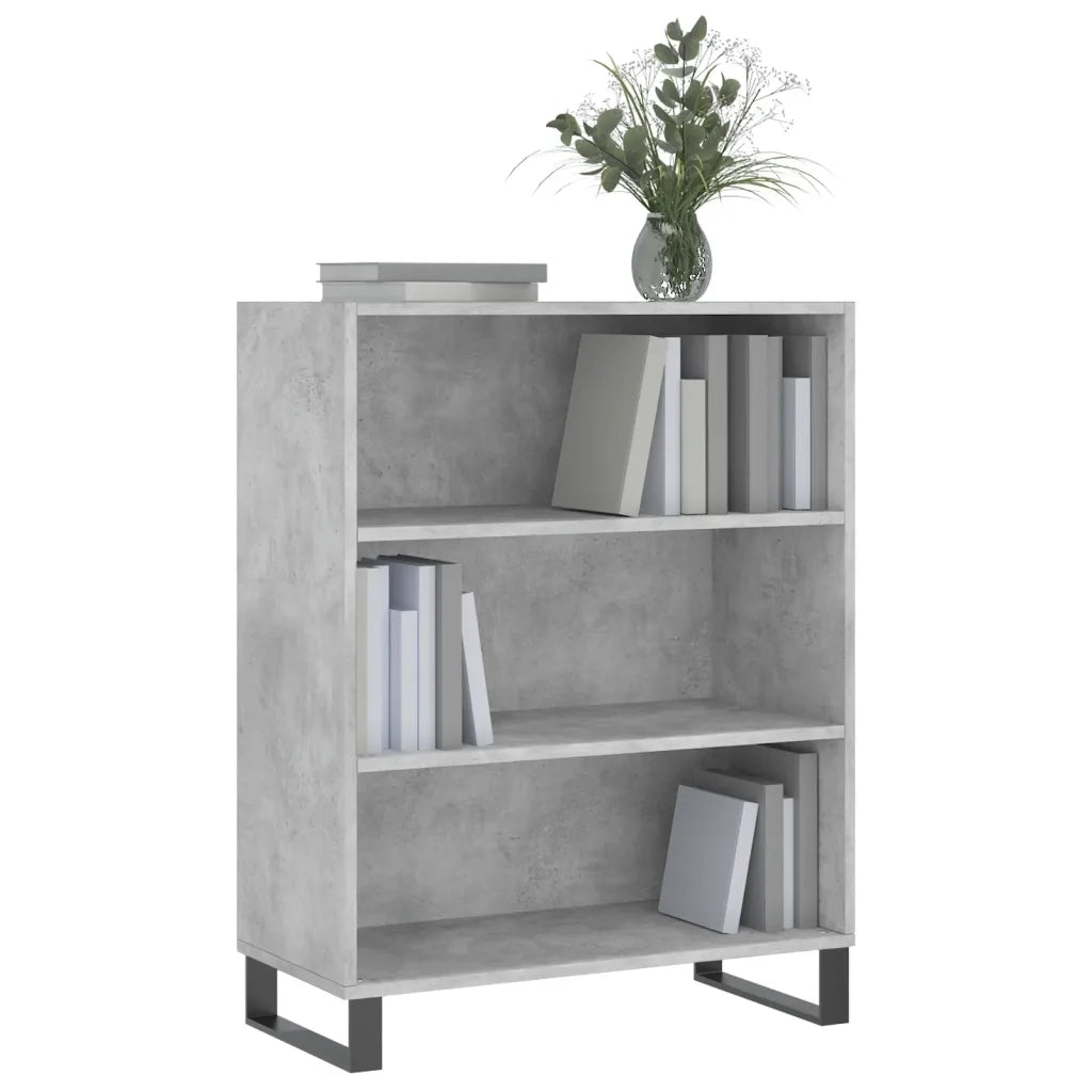 Scaffale Grigio Cemento 69,5x32,5x90 cm in Legno Multistrato 828392
