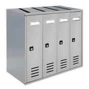 ALUBOX CUBO Cassette Postali Condominiali 4 Posti 38,5X43X25 Cm In Lamiera Zincata Cassetta Postale Condominiale Verticale Da Interno Ed Esterno Protetto COLORE: ARGENTO RAL 9006