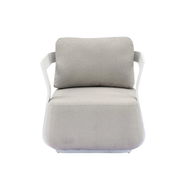 Salotto Monaco Alluminio Bianco Cuscini Alti Beige Moia