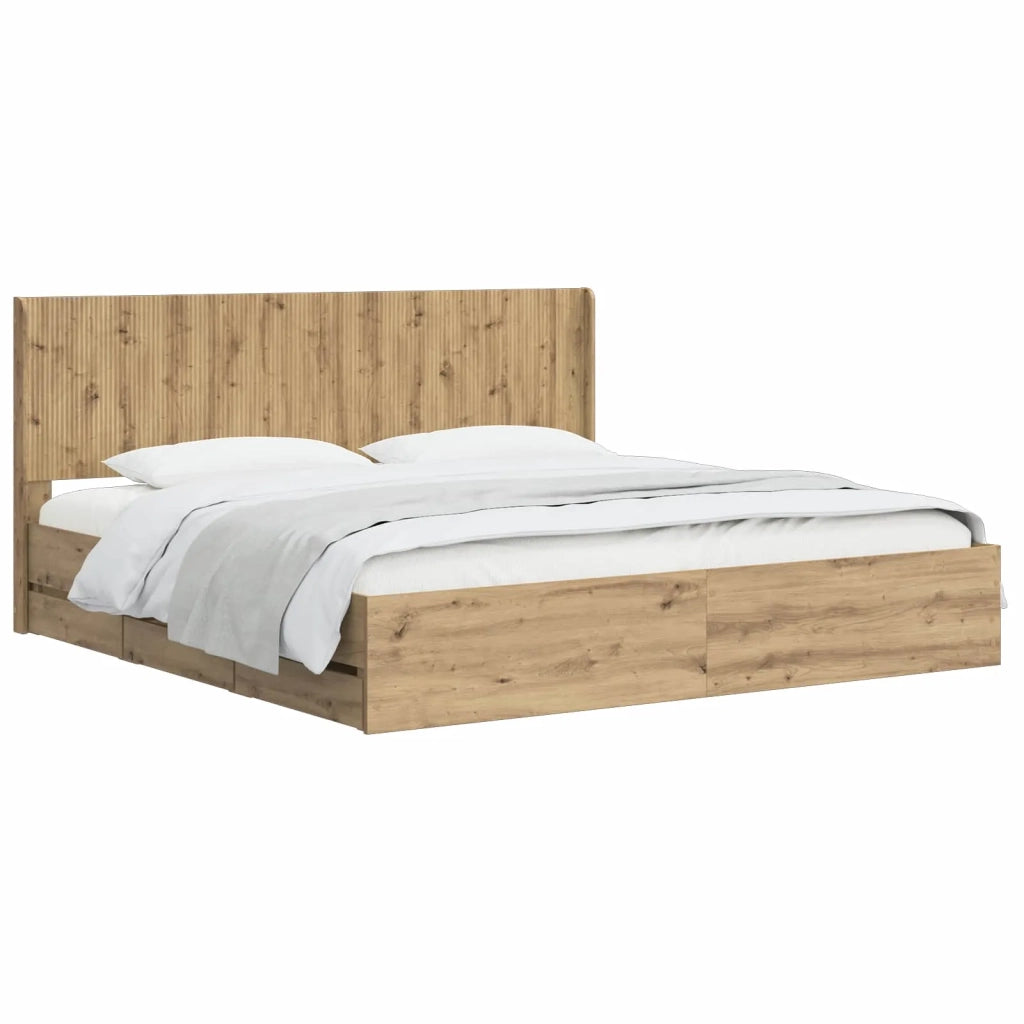 Struttura del letto con stoccaggio e testata Artisan Oak 3445835