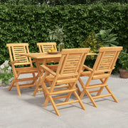 Set da Pranzo per Giardino 5 pz in Legno Massello di Teakcod mxl 125097