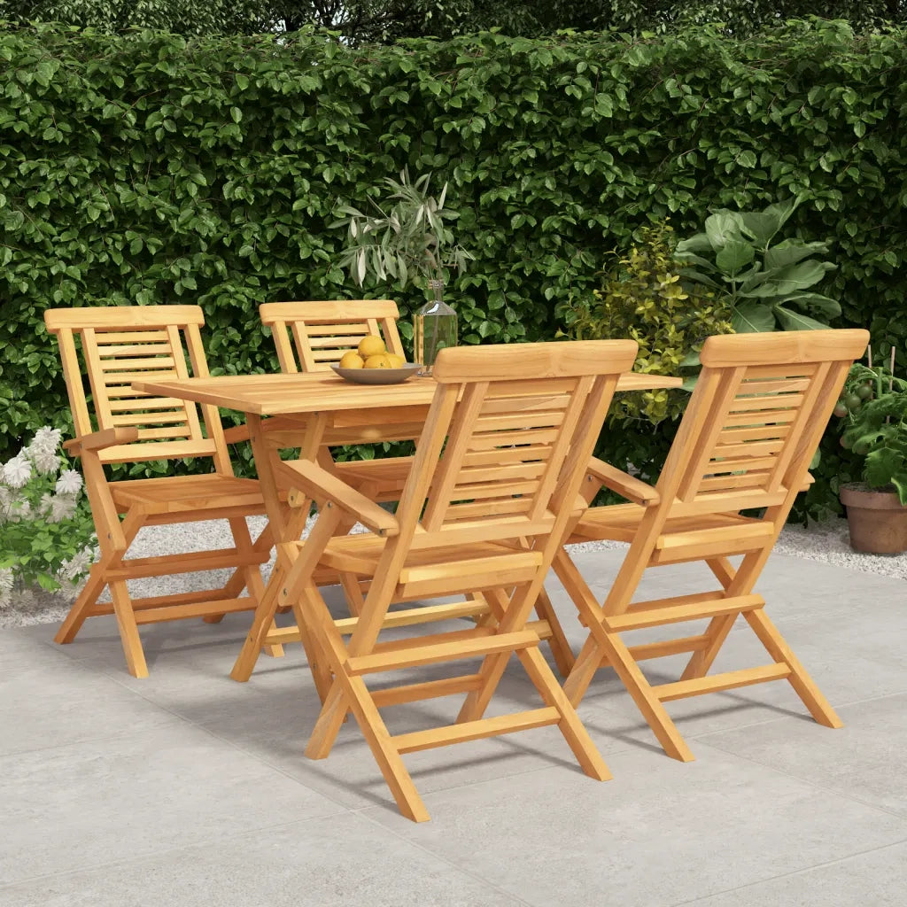 Set da Pranzo per Giardino 5 pz in Legno Massello di Teakcod mxl 125097