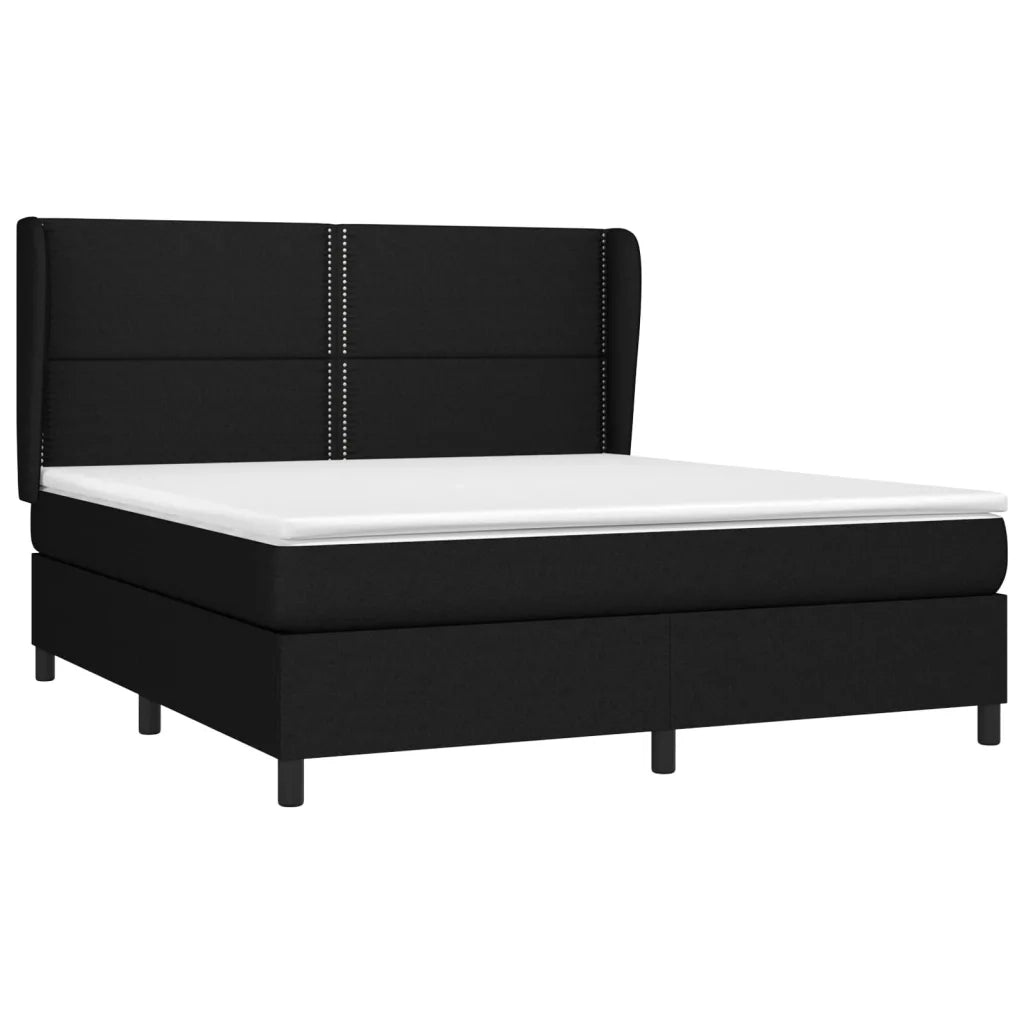 Giroletto a Molle con Materasso Nero 180x200 cm in Tessuto 3127903