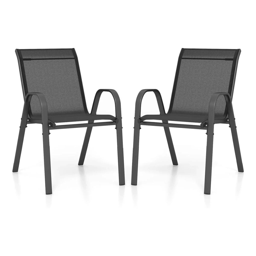 Set di 2 sedie impilabili 56 x 70 x 84 cm comfort ergonomico design moderno acciaio nero 20_0012446