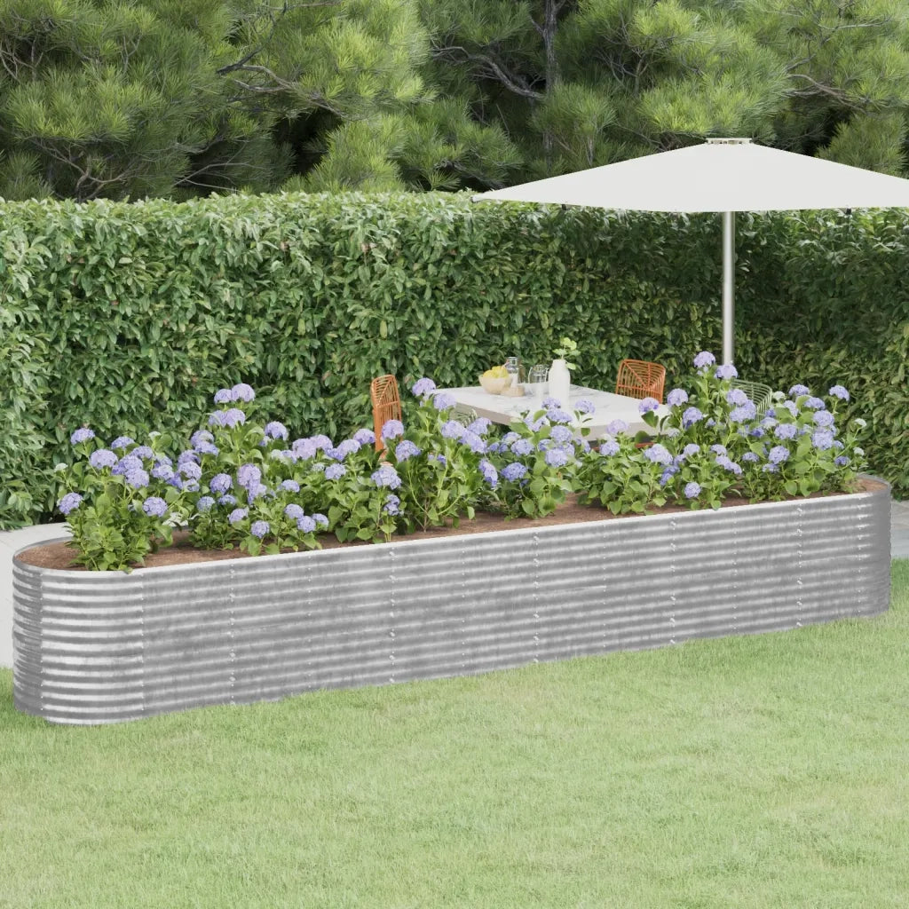 Letto Giardino Acciaio Zincato 440x80x68cm Argento 318972