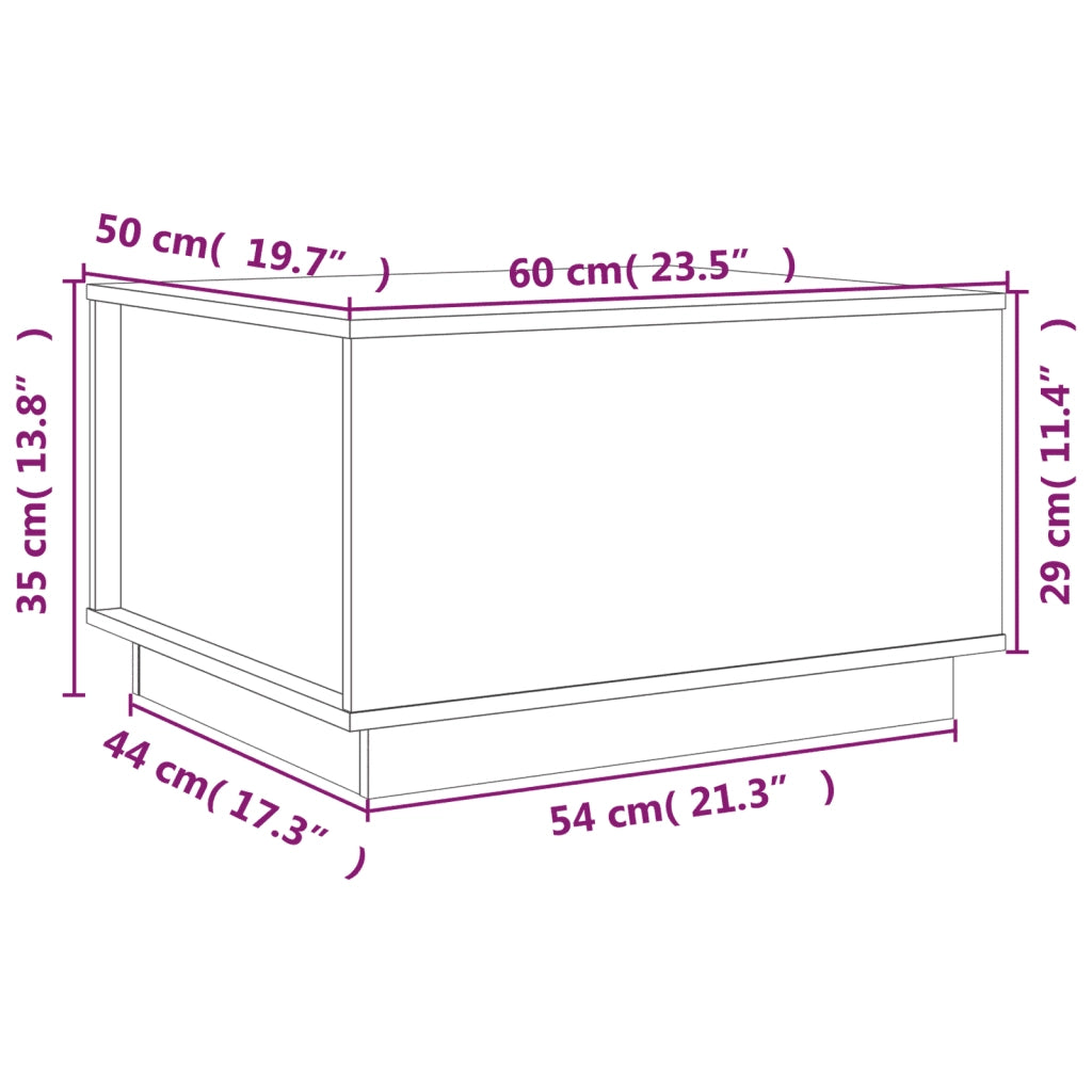 Tavolino da Salotto ambra 60x50x35 cm in Legno Massello di Pino 813418