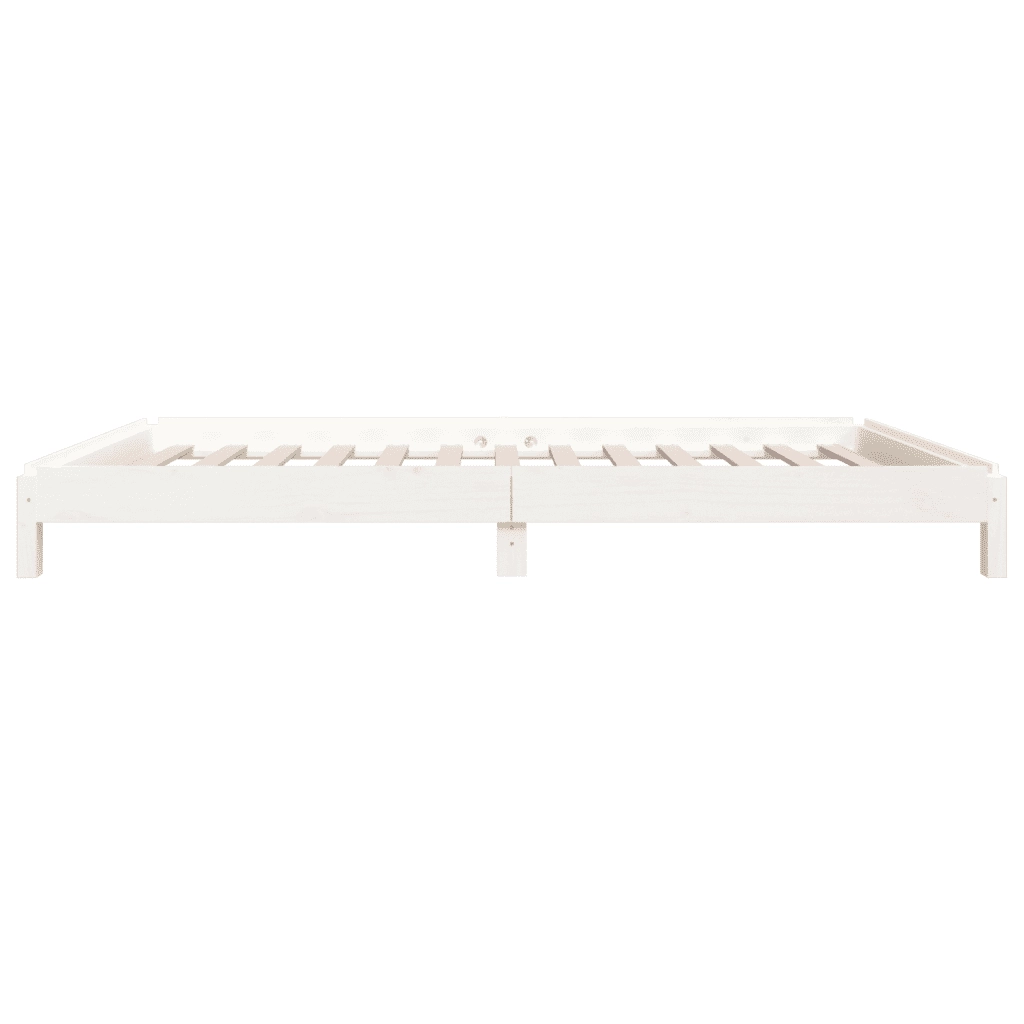 Letto Impilabile Bianco 90x190 cm in Legno Massello di Pino 820403