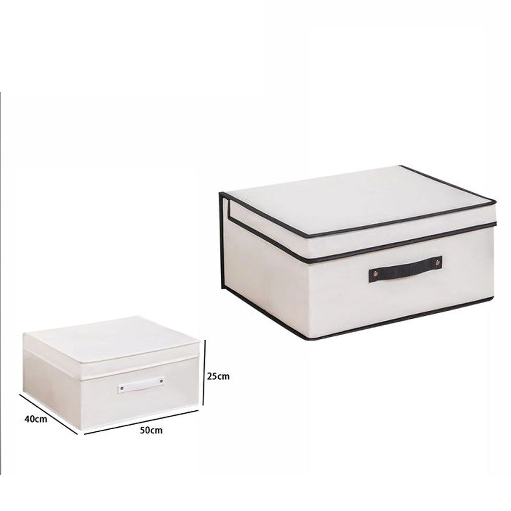 Trade Shop - Box Scatola Salvaspazio Armadio Contenitore Porta Oggetti Organizer 50x40x25 Cm -