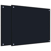 Set di 2 paraschizzi per cucina 70 x 60 cm in vetro temperato nero 02_0055740
