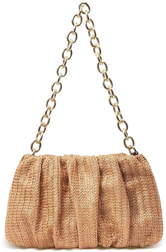 Borsa da Spalla per Donna in Tessuto di Lino, Tote Handbag, Tote per la Notte, Borsa da Spiaggia Estiva, Marrone