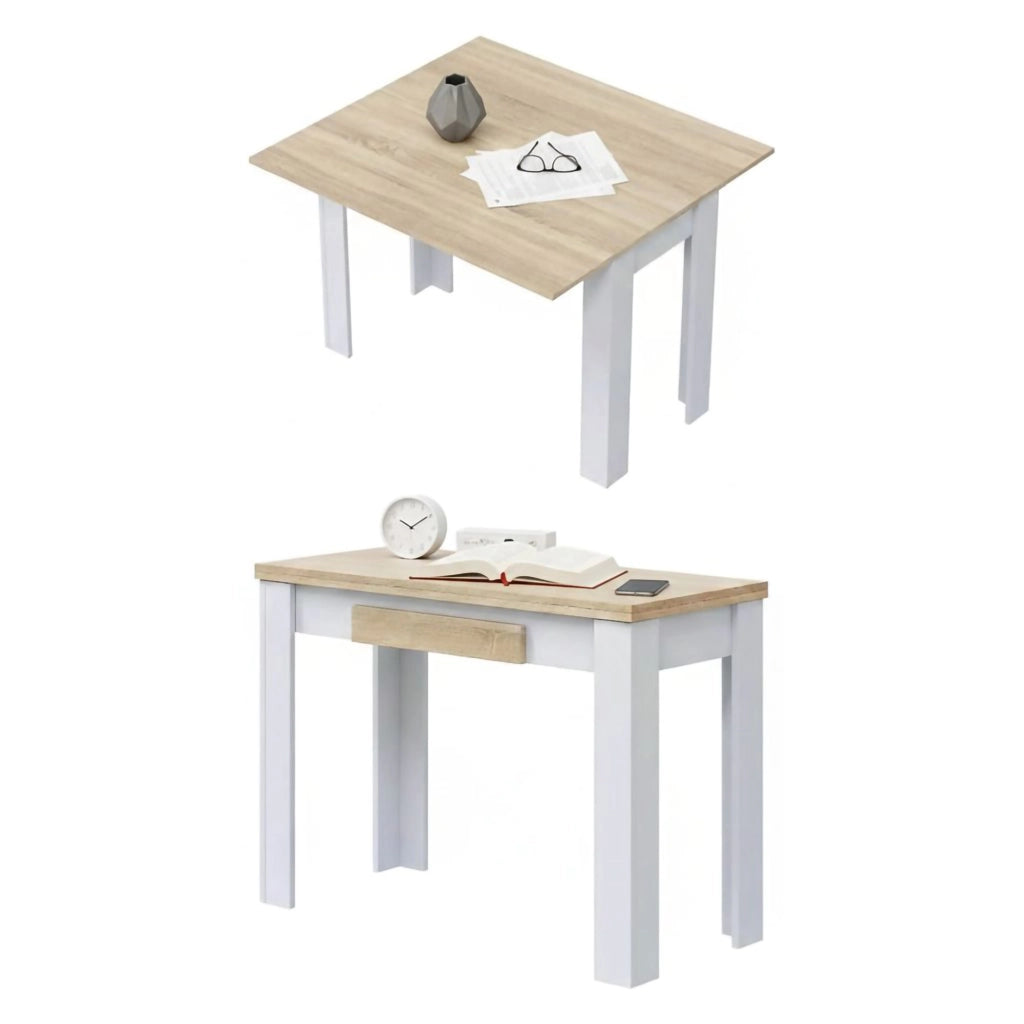 Paestum, Tavolo Allungabile 4 Posti, 110x50x79h cm Bianco Opaco