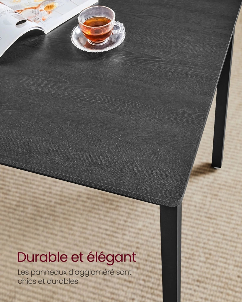 Set tavolo da pranzo e panca tavolo 110 x 70 x 75 cm 2 panche 97 x 30 x 50 cm struttura in acciaio per cucina sala da pranzo soggiorno nero 12_0005429