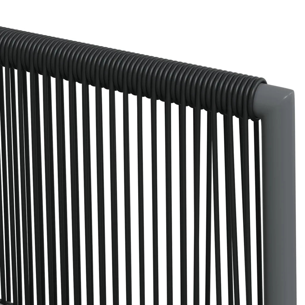 Set Pranzo Giardino 5 pz con Cuscini Polyrattan e Acciaio Nero 3187069