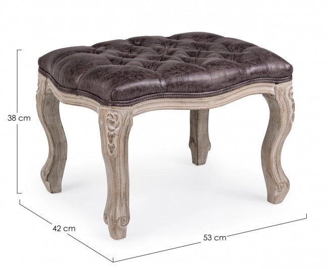 Set 2 Pouf Poggiapiedi 53x42x38 cm in Tessuto Diva Dark Dark