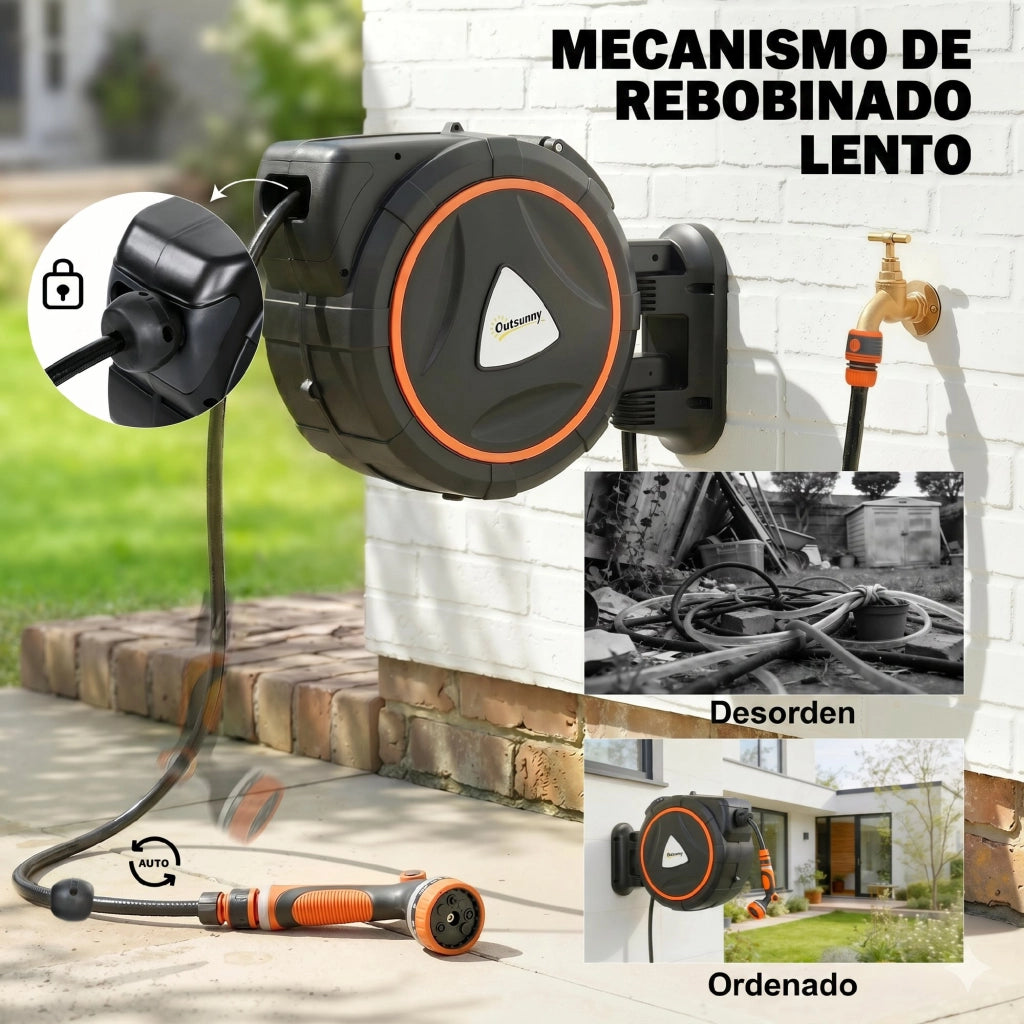 Carrete Mangiare Retrattile 28+2 m ¨C zephmum ¨C Arancione