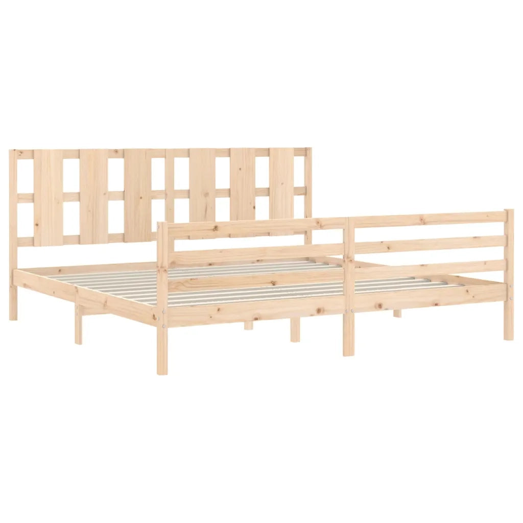 Giroletto con Testiera-Struttura Letto con testiera 200x200 cm in Legno Massello 219981