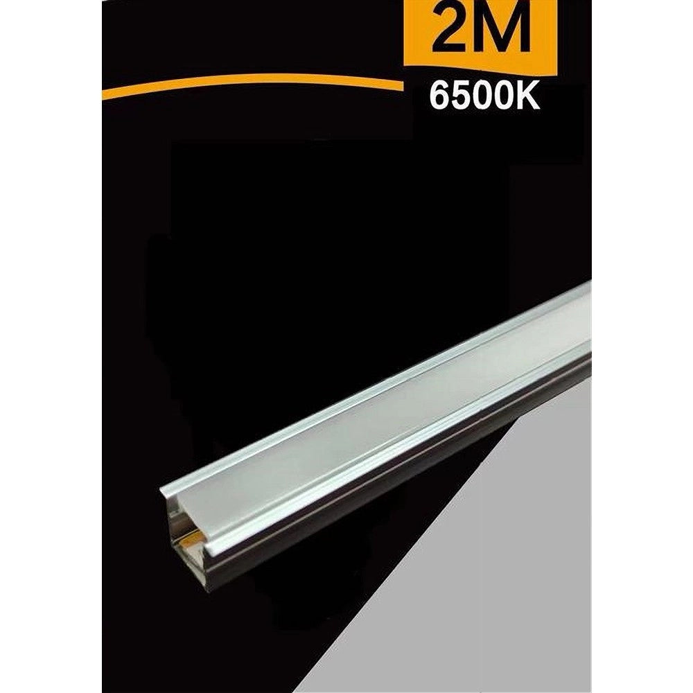 Trade Shop - Profilo In Alluminio 2mt Completo Di Strip Led + Cover 12v 7w/mt Al-12v-2025-120 -