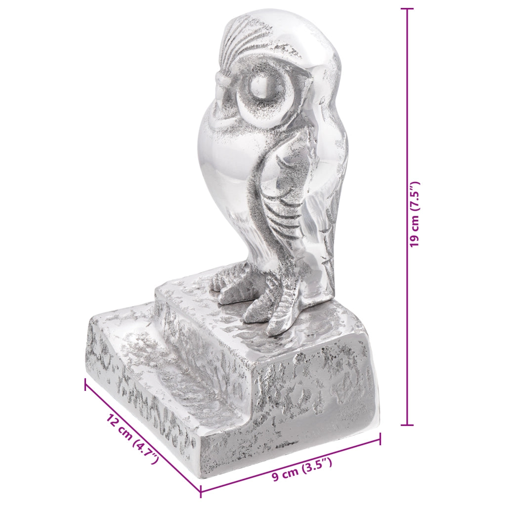 Fermalibri 2 pz Argento 12x9x19 cm Alluminio Gufo