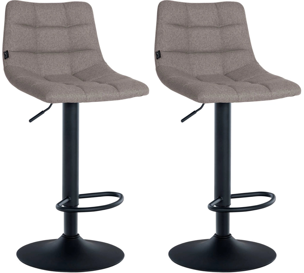 Set di 2 sgabelli da bar Jerry Fabric grigio,nero
