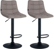 Set di 2 sgabelli da bar Jerry Fabric grigio,nero