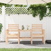 Panca da Giardino con Tavolino 2 Posti-Sgabello-Panca da esterno Legno Massello di Pino 228153